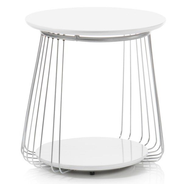 Přístavný stolek VENUTO bílá