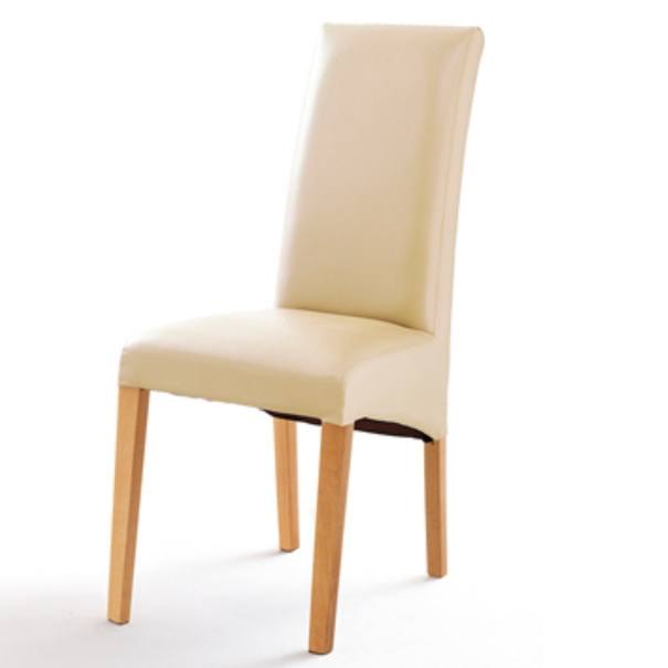 Jídelní židle FOXI I buk přírodní/textilní kůže béžová
