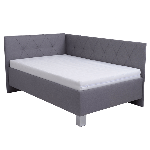 Čalouněná rohová postel AFRODITE šedá