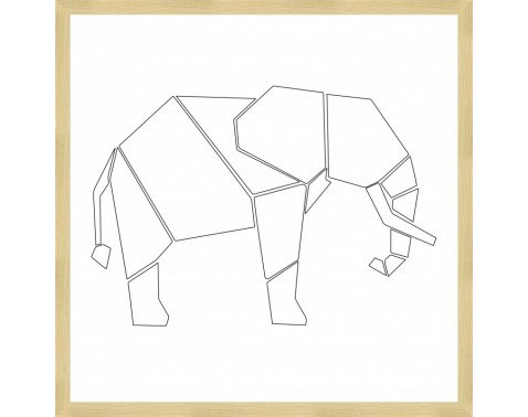 Rámovaný obraz Geometrický slon
