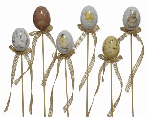 Velikonoční zápich (6 ks) Vajíčka s motivem