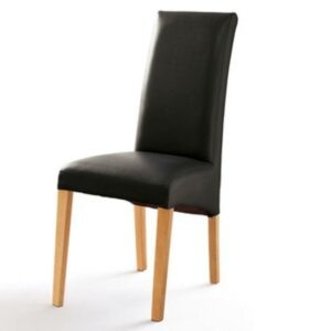 Jídelní židle FOXI I buk přírodní/textilní kůže černá