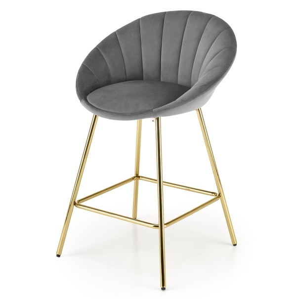 Barová židle SCH-112 šedá/zlatá